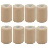 QiGui 8 Stück Selbstklebender Verband 7.5cm x 4.5m Verbandsmaterial für Pferde, Hunde & Menschen - Selbsthaftende & Elastische Bandage - Fixierbinde Haftbandage Selbstklebend