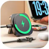 LISEN für Ladestation Apple Watch Und iPhone [Super Tragbar] Magsafe Ladegerät,Reisen Wireless Charger für iPhone Magsafe Stand 2025 iPhone Apple Induktive Ladestation Fit iPhone 16e Watch Airpods