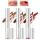 Sitovely Peel Off Lip Liner Stain, 3PCS Lip Stain Peel Off Matte Brown Lip Liner, Langanhaltender Abziehbarer Lippenfleck, Lip Liner Tattoo Highly Pigmented Lip Tint Stain (A, M)