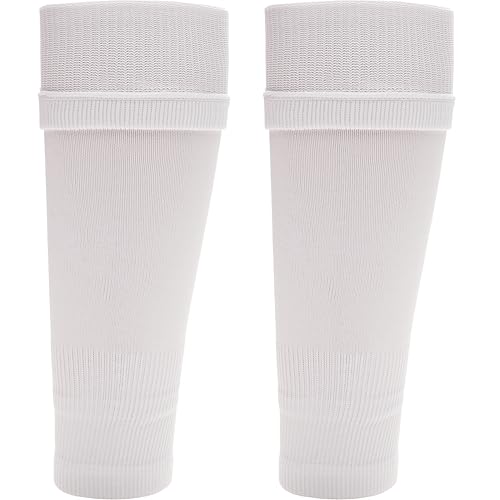 Sock Stack Beinmanschetten für Kinder, passt über die Wade, Schienbeinschoner, Kompressionsmanschetten für Fußballtraining, Laufen, weiß, One Size