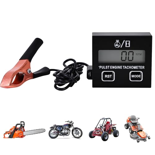 Digitaler Drehzahlmesser, 2 Takt Digital Tachometer, Induktiver Drehzahlmesser Motorsäge Benzinmotor Rasenmäher Clip-drehzahlmesser Kettensäge Hoher Kettensägen Austauschbarer Akku