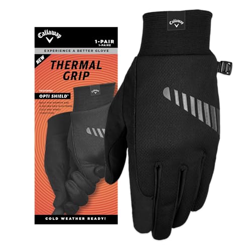 Callaway Golf Thermal Grip Kaltwetter-Golfhandschuhe (2er Pack) 2023, Schwarz