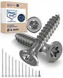 NietFullThings Edelstahlschrauben Torx Holzschrauben 4x16 Edelstahl V2A rostfrei Spanplattenschrauben für Holz Vollgewinde 4mm stark 16mm lang 100 Stück Schrauben Holz A2