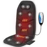 COMFIER Massagesitzauflage mit Wärme - 10 Vibrationsmotoren, Rückenmassagegerät für Stühle, Massageauflage für Rücken, Geschenke für Männer/Frauen/Mama/Papa