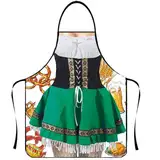Angxiwan Dirndl Sale GüNstig Midi Damen Oktoberfest Outfit Tupfen Oktoberfest Outfit Rundhals Eleganten Dienstmädchen Uniform Button down Uniform Arbeit Damen Midi Trachtenkleid