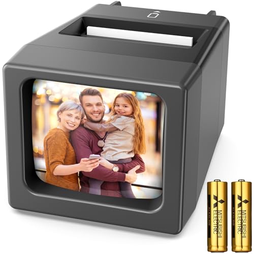 35-mm-Dia-Projektor und Dia-Betrachter, 2-fache Vergrößerung mit LED-Beleuchtung für alte Dias und 35-mm-Filmnegative (inklusive 2 AA-Batterien)