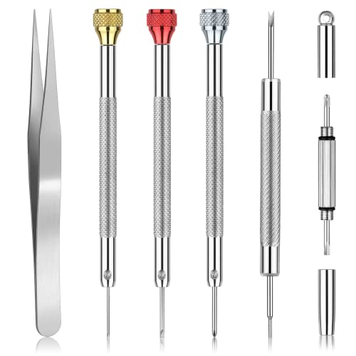 JOREST Uhren Präzision Schraubendreher Set, Reparatur Schraubenzieher Set für Uhren Brillen Schmuck, Uhrmacherwerkzeug Mini, Uhrenwerkzeug Gehäuseöffner