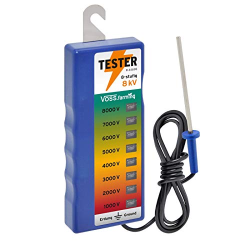VOSS.farming Zaunprüfer Zauntester mit 8-stufiger Anzeige misst die Spannung von 1.000 bis 8.000 Volt