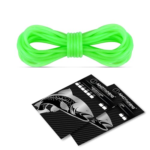 NEU AMZfishing® 1m oder 3m Fluo-Schlauch | Meeresangeln | Norwegen Zubehör | Leuchtschlauch zum Angeln | Angelzubehör | Angeln Zubehör | Fluoreszierend (1 Meter, d: #2,0mm)