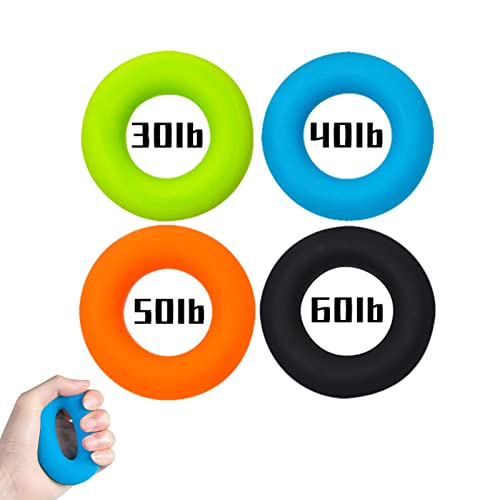 Fingerhantel, 30LB-60LB Fingertrainer Klettern Handtrainer Silikon Griffkraft Trainer Unterarmtrainer für Muskeltraining Sport Klettern Fitness (4 Stück)