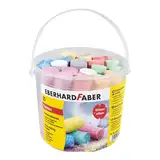 Eberhard Faber 526520 - Straßenkreide Glitzer 20er Eimer, 6 leuchtenden Farben Straßenmalkreide mit Glitzereffekt