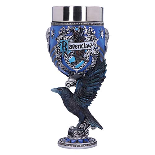 Nemesis Now House Collectable Goblet Harry Potter Ravenclaw Hogwarts-Haus-Kelch zum Sammeln, 200ml, Harz, Blau, Silber, 1 Stück (1er Pack)