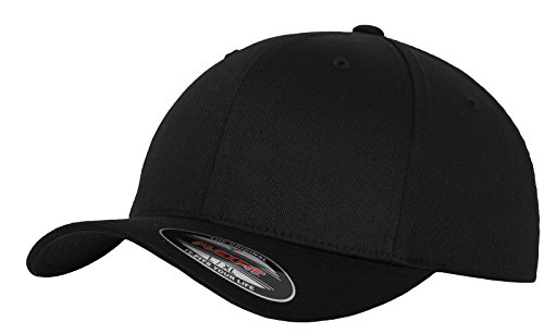 Flexfit Unisex Flexfit Wooly Combed Baseballkappe, blk/blk, S-M EU