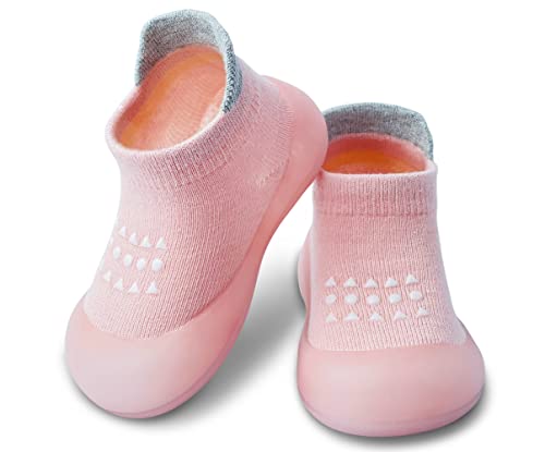 Dookeh Krabbelschuhe Baby (A3-Rosa, 12-18 Monate, EU Size 20-21, Fabrikgröße Auf Schuhen gedruckt 22/23)