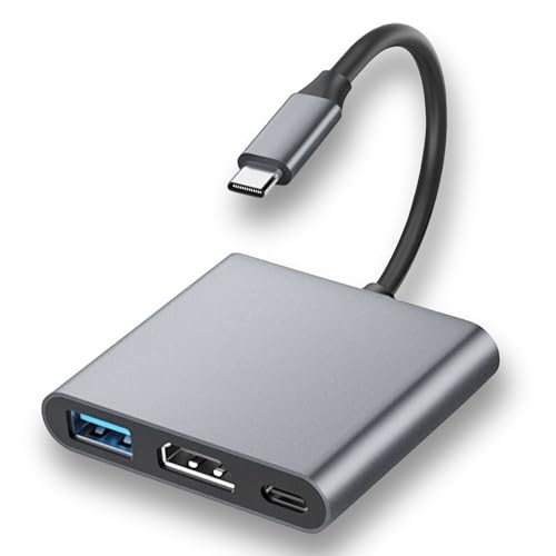USB-C zu HDMI Adapter 3 in 1 - 4K HDMI + USB 3.0 + PD Häfen - Kompatibel Mit MacBook, Switch, iPad Pro, iPhone 15, Samsung Galaxy S8/S9, HDTV