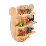 Liebspecht Regal fürs Kinderzimmer – Kinderregal aus Holz – Spielzeugregal für Tonies-Figuren – dekoratives und langlebiges Shelf mit praktischen Fächern – Holzfarben