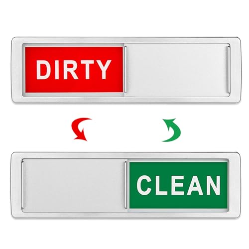 ChAusa Spülmaschinen Schild, Sauber/Schmutzig Zeichen, Clean/Dirty Sign, Schild für Geschirrspüler Schiebeschild, Dishwasher Magnet, Geschirrspüler Indicator, Leicht zu Lesen und zu Verschieben