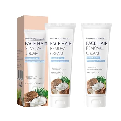 Hair Removal Cream, Weibliche Haarentfernungscreme, Sanfte Enthaarungscreme, Schmerzlos, Weibliche Gesichtsreinigung, Glatte, feine Haarreduktion Creme 50g (2)