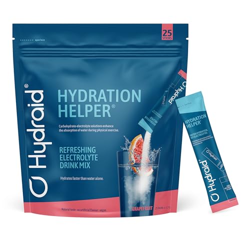 Hydraid Hydration Helper® GRAPEFRUIT – Elektrolyt Pulver mit 1118mg Elektrolyten zur besseren Wasseraufnahme für Sport & schnelle Erholung – 25 Sticks mit Grapefruit-Geschmack