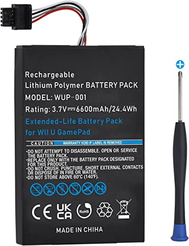 Pickle Power 6600mAh WUP-001 Ersatz Akku für Wii U Gamepad WUP-012, WUP-010