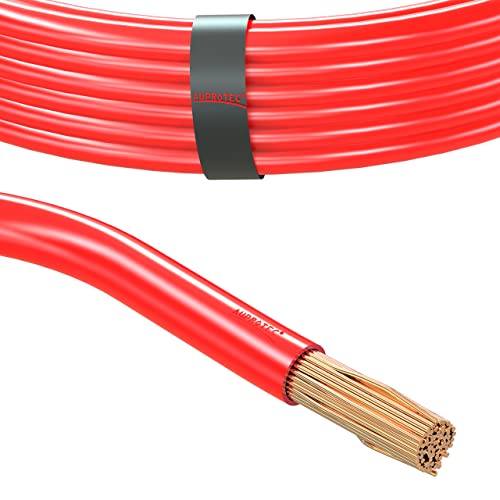 AUPROTEC 1m Fahrzeugleitung 50,0 mm² Fly Batteriekabel Stromkabel Massekabel, Farbe rot