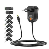 Outtag 12W Universal Netzteil 3V 4,5V 5V 6V 7,5V 9V 12V 1A 1000mA Wand Ladegerät für Haushaltsgeräte, LCD, WLAN Router, Bluetooth, Lautsprecher, Waagen, LED-Streifen, Smartphone with Micro-USB.