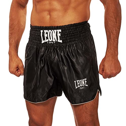 LEONE 1947, Einfache Kick-Thai-Shorts, Unisex-Erwachsene, Schwarz, M, AB766