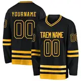 Hockey-Trikot, personalisierbar, mit Ihrem Namen, Team/Nummer, Hockey-Trikot mit Namen, geeignet für Geschenke für Kinder und Erwachsene, Stil 3 KAN0827A, gelb, One size