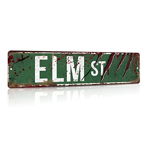 Putuo Decor ELM Straßenschild – Klassisches Horrorfilm-Dekor, Retro-Mannhöhle-Dekor, Chill-Raum-Dekor für Schlafzimmer, Terrasse, Garage, Bar & Garten, lustige Geschenkidee, 40,6 x 10,2 cm