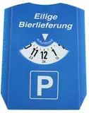 Trend Import Parkuhr Eilige Bierlieferung Geschenkidee blau-Weiss 12x15cm