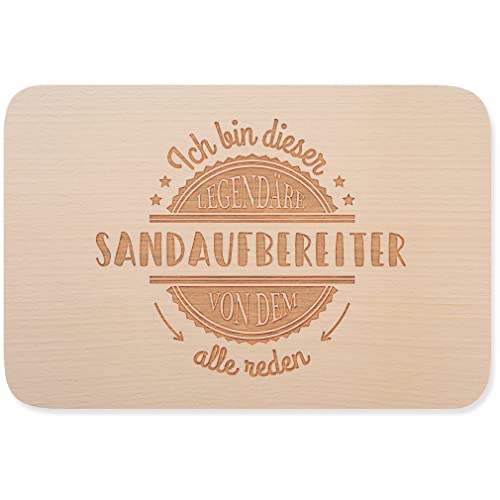 JUNIWORDS Frühstücksbrettchen, Ich bin dieser legendäre Sandaufbereiter, von dem alle reden, Holzbrett Frühstücksbrett Holzbrettchen (5066308)