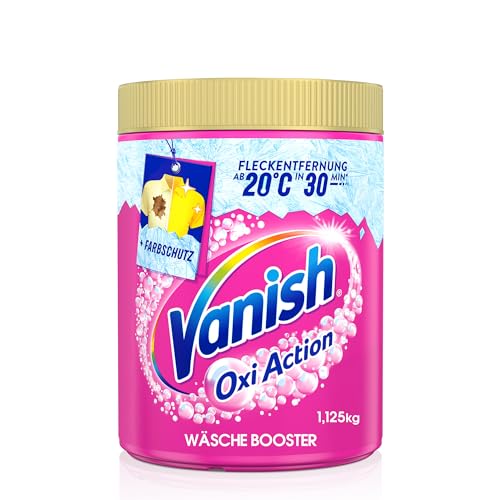 Vanish Oxi Action Pulver Pink – 1 x 1,125 kg – Fleckenentferner und Wäsche-Booster Pulver ohne Chlor – Für bunte Wäsche