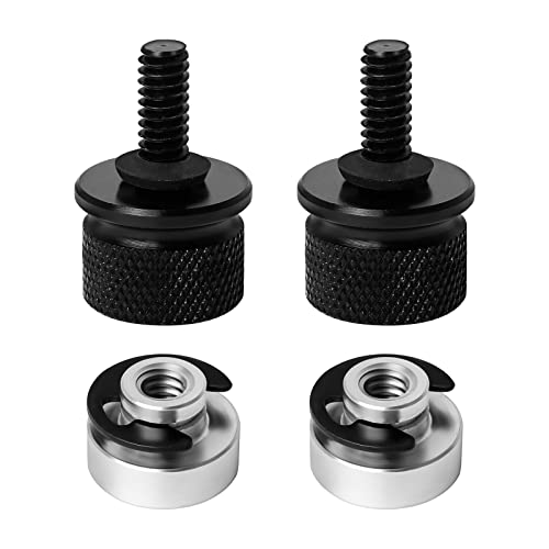 Anruyi Motorrad Sitz Befestigung Schrauben Muttern Set 6mm Sitzbank Schraube mit C-Clips Unterlegscheibe Befestigungsbolzen aus Aluminium Rändelschraube Sitz Mutter Ersatz für Harley Sportster