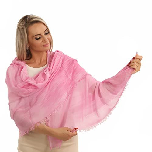 PashminaShine -Fuchsia Rosa-Der Nachhaltige und Luxuriöse Shal Damen | für Geschmackvoll Looks und Elegante Anlässe l 100% Modal | 185 x 85 cm l Stola l Sommer Shal | Made in Italy | Pashmina