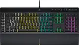 CORSAIR K55 RGB PRO Kabelgebundene Membrantastatur - IP42 staub- Und Spritzwassergeschützt - 6 Makro-Tasten Mit Elgato-Integration - iCUE-Kompatibel - QWERTZ DE - PC, Mac, Xbox - Schwarz