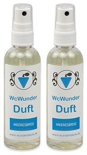 WcWunder WC Pure Toilettenduft, Toilettenparfüm, Geruchsblocker PET-Flasche (Meeresbrise, 2 x 100ml)