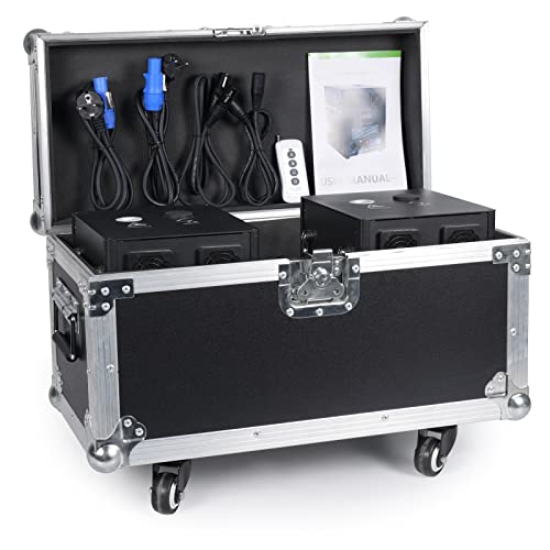 FODEXAZY 530W Pyrotechnikmaschinen mit Flightcase, Kabellose Fernsteuerung Kalte Funken Maschine für Hochzeit, DJ Show, Partys (2er Schwarz Maschinen mit Case)