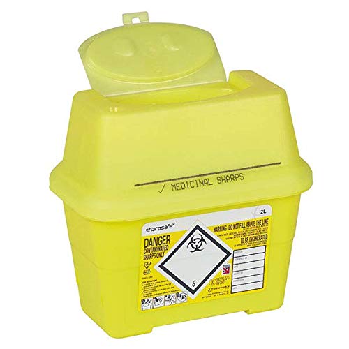 Sharpsafe FM41405430 Abfallcontainer Eckig, Volumen 2 L, 175 mm x 90 mm x 168 mm