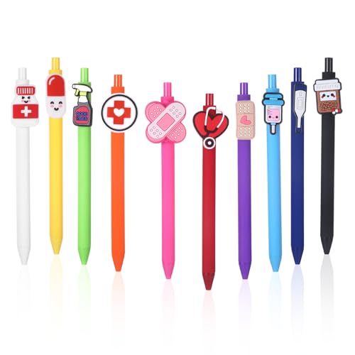 10 Stück Lustige Kugelschreiber Krankenschwester Geschenke, Cartoon Krankenschwester Stift, Geschenk Krankenschwester Zubehör für Krankenschwestern Ärzte medizinische Assistenten (Variante B)