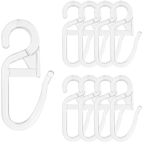 JIADEXIN Gardinenhaken - 50 Stück Universal Überklipshaken, Transparent Faltenlegehaken für Gardinenringe, mit 6mm Öse Vorhanghaken für Vorhangstangen und Gardinenstangen (Transparent)