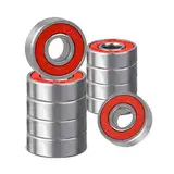 Rybtd 10 Stück Kugellager 608 Miniatur Metall Lager ABEC-9 608 2RS Doppelt Geschirmt Bearing Edelstahl Kugellager Skateboard 8mm x 22mm x 7mm (Rote)