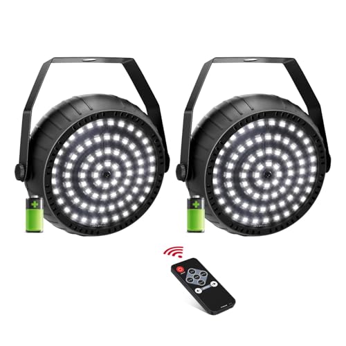 Telbum Stroboskop Batteriebetrieb, Disco Licht Wiederaufladbar Stroboskop Blitzer mit Fernbedienung, Blitzlicht Halloween Sound Aktiviert Party Lichter für Geburtstag DJ Weihnachten Hochzeit 2er-Pack
