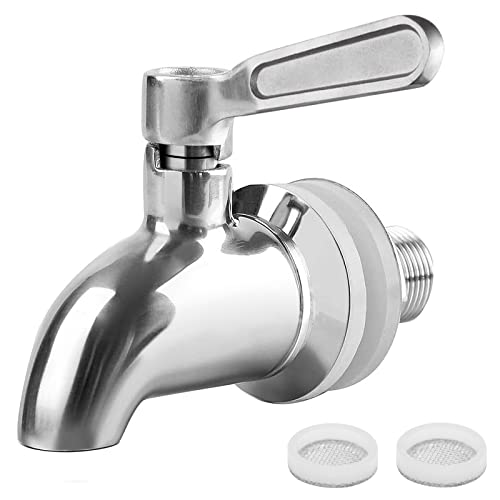 Hbsite Getränkespender Zapfhahn Ersatz Weinfass Wasserhahn 304 Edelstahl Ersatz Wasserhahn Glas Container Hahn Getränk Kaffee Bier Trinkbrunnen(16mm)