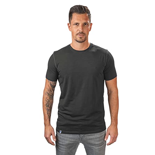 ALPIN LOACKER Merino Shirt Herren - Premium Merino Tshirt Herren Kurzarm I Thermo Oberteil Männer und Funktionsshirt für Outdoor I Merino Unterwäsche Herren, Grau L