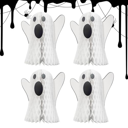Geister-Bienenstock-, Halloween-Geister-Bienenstock | 4 Stück -Tisch-Geisterdekorationen - Festlicher Geister-Tischaufsatz, gruselige Geister-Bienenstock-Mittelstücke, Halloween-Bienenstock-Mit