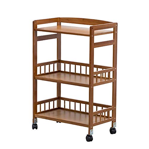 Beweglicher Allzweckwagen mit 3 Etagen mit Griff für Haarstyling, Aufbewahrung, Küche, Servierwagen für Hotelausrüstung, Rollwagen, Lagerregal, 53 x 30 x 80 cm