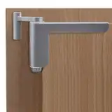 Türschließer ohne Bohren - Minitürschließer, automatischer Türschließer für leichte Innentüren, geeignet für DIN links/rechts schließende Zimmertüren - 1 Set Silber