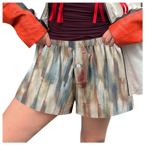 Workout-Shorts für Damen, Sport, Leder, Schlitz-Stil, Latzhose, Chiffon, klassisch, Champagner, Jogger, Boardshorts, Active Capri, khaki, XL