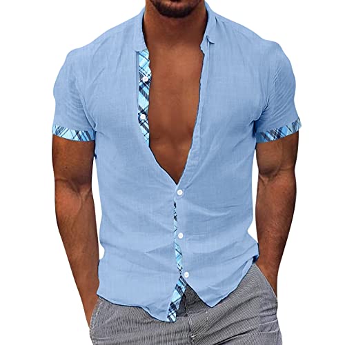 sommerhemd männer Kurzarm Trachtenhemd Herren rot Hemden Herren Slim fit Kurzarm Hawaii Hemd männer Katzen Herren Shirts Kurzarm Hemden Kurzarm männer männer Hemden modern fit