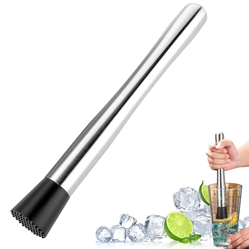 Cocktail-Stößel,Edelstahl Cocktail Stößel Cocktail Muddler 21CM Multifunktional Muddler Stössel Mojito Stampfer Edelstahl StößEl für Cocktail StöSsel für Küche,Bar,Restaurant